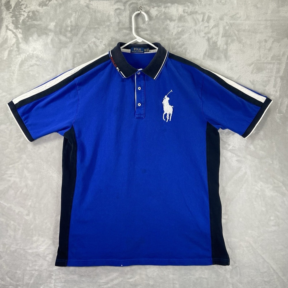 Polo Ralph Lauren Shirt mens XLT Big Pony Logo Big & Tall Short Sleeve Rugby Y2K - Picture 1 of 16